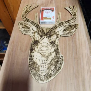Wooden Deer Head Cribbage Board